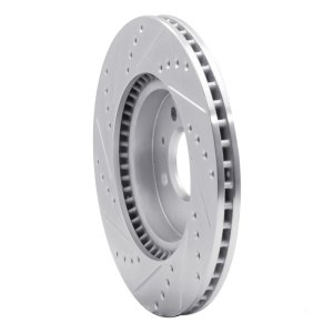 Hyundai ACCENT Brake Rotor (1) - Front Right - R1 Concepts - Drilled & Slotted - Silver - `12-`23